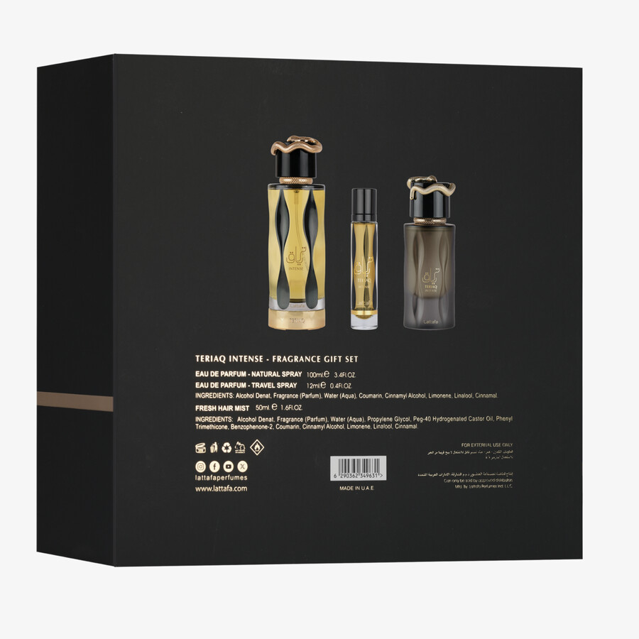 teriaq intense - set de regalo de 3 piezas